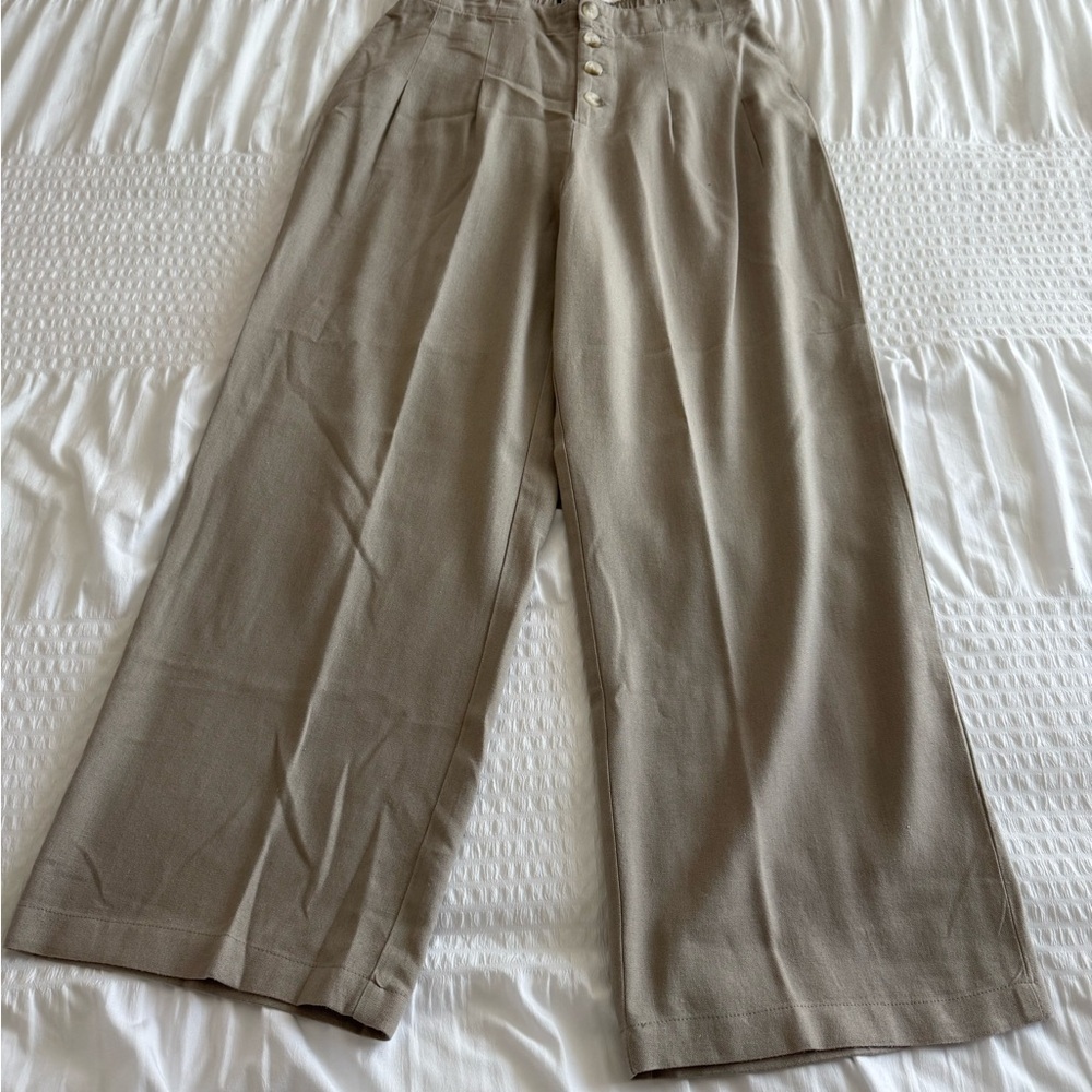 Rewash Tan Wide Leg Pants - Picture 2 of 8